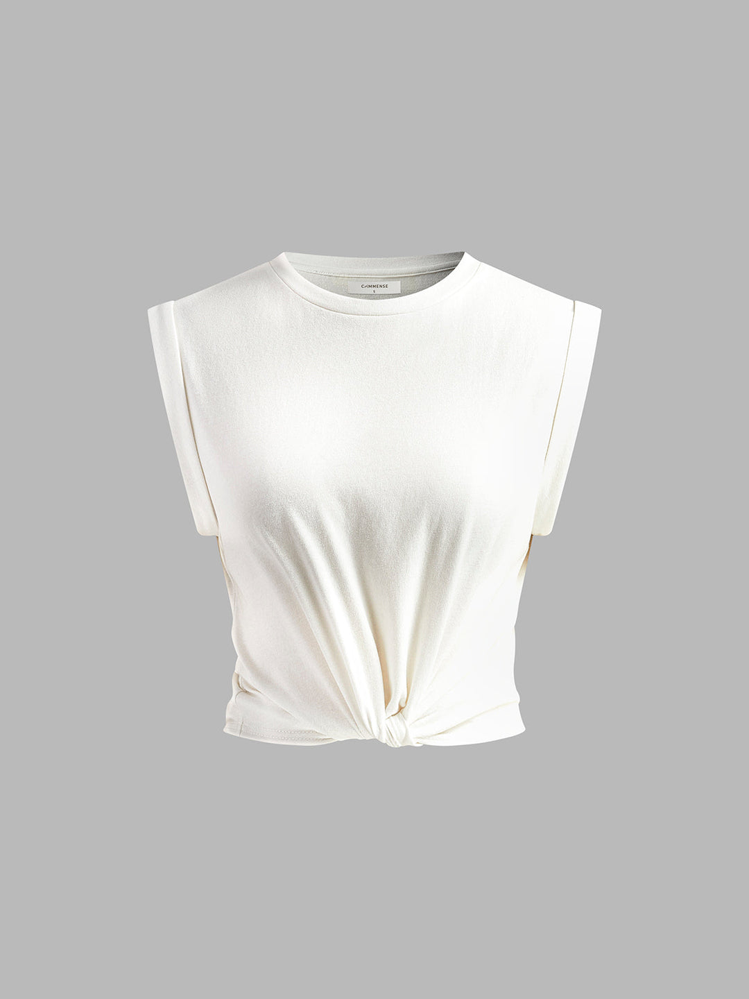 Maglietta annodata alla moda, top casual annodato