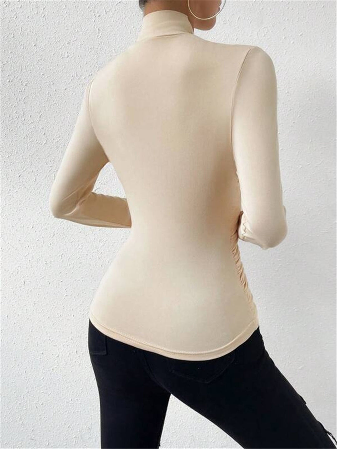 Classica Magliette Donna Collo Incrociato Vita Stretta
