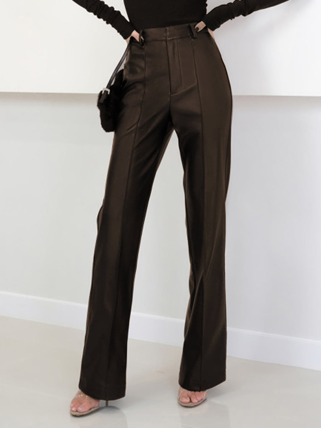 Pantaloni donna lussuosi pelle sintetica