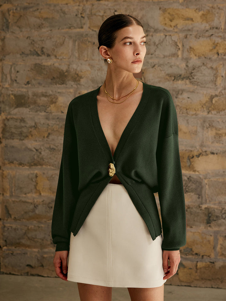 Cardigan semplice ed elegante con bottoni dorati
