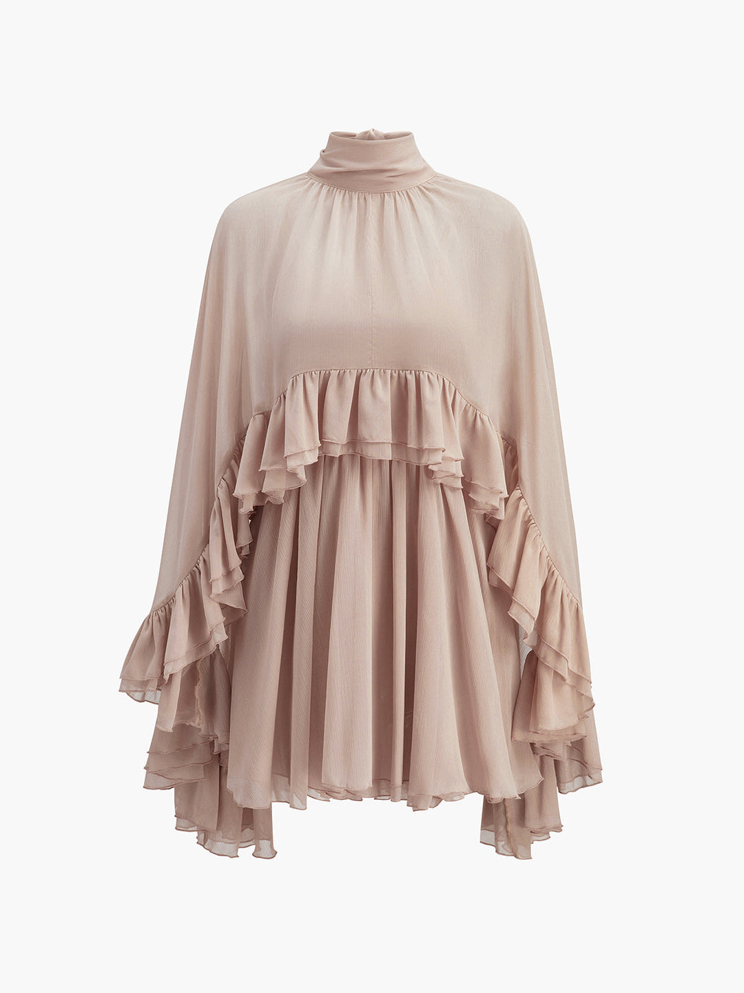 Abito lussuoso chiffon con mantella