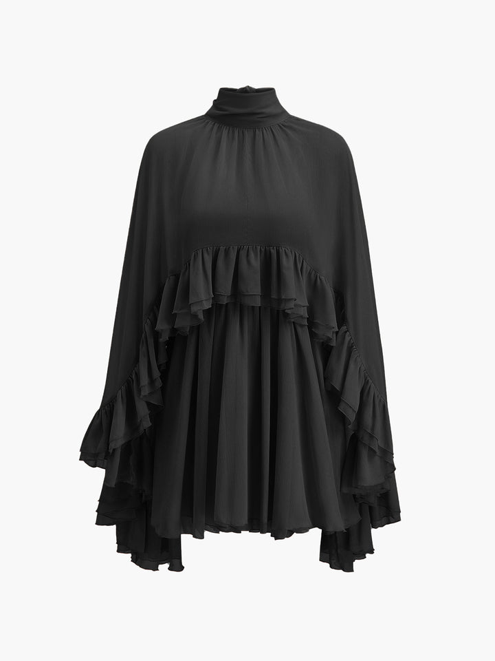 Abito lussuoso chiffon con mantella