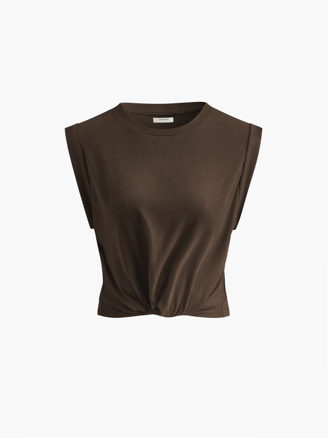Maglietta annodata alla moda, top casual annodato