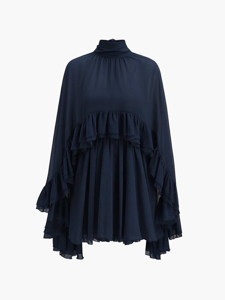 Abito lussuoso chiffon con mantella