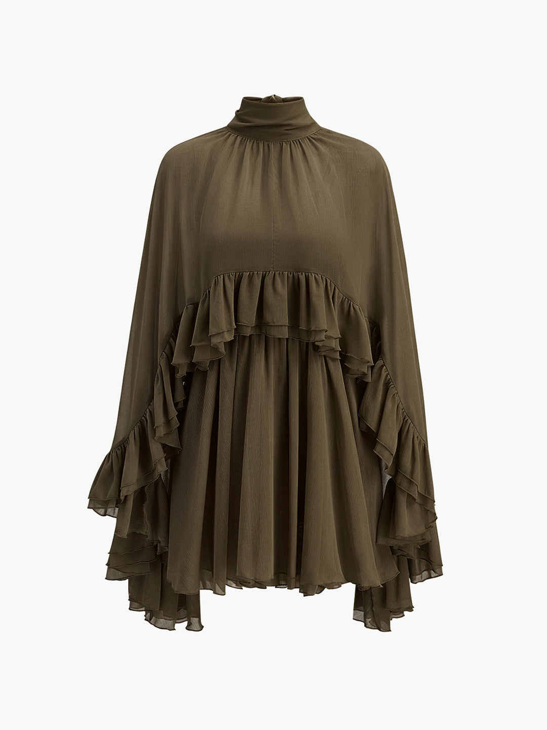 Abito lussuoso chiffon con mantella