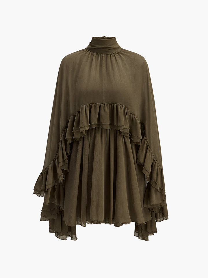 Abito lussuoso chiffon con mantella