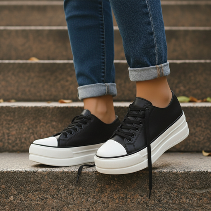 Sneakers Donna con Plateau in Tessuto Canvas