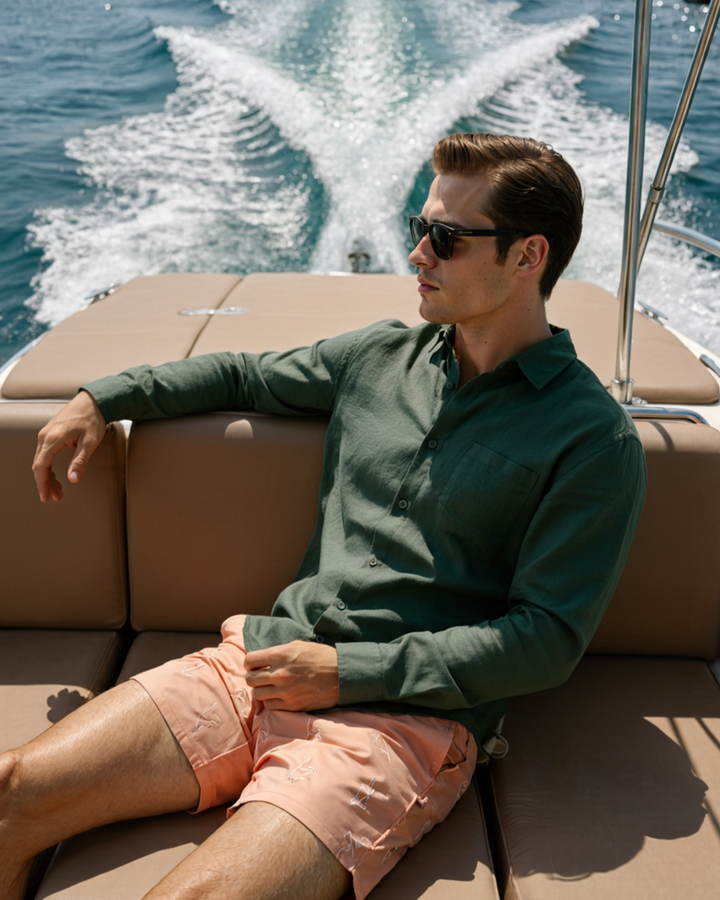 Camicia in Lino Uomo 100% Lino Vestibilità Oversize
