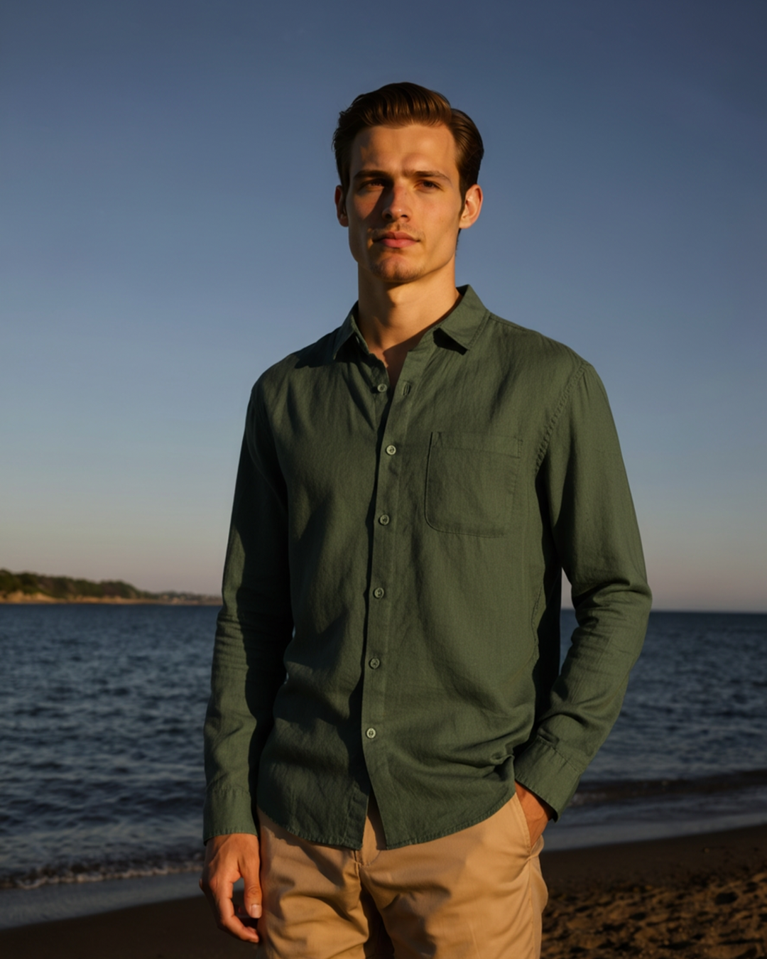 Camicia in Lino Uomo 100% Lino Vestibilità Oversize