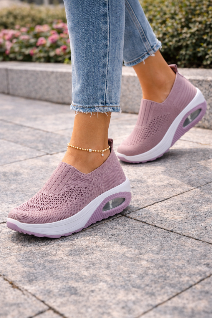 Sneakers Donna Slip-On in Maglia Traspirante