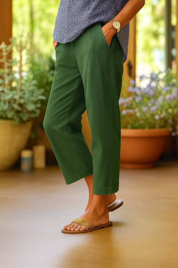 Pantaloni Donna a Gamba Dritta Leggeri per l'Estate