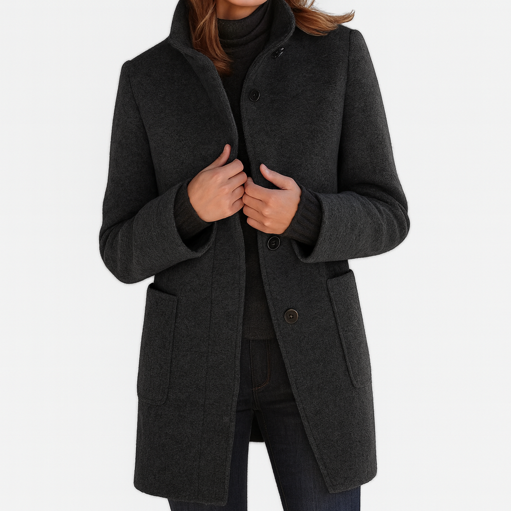 Amelia | Elegante e calda – cappotto da donna con collo alto