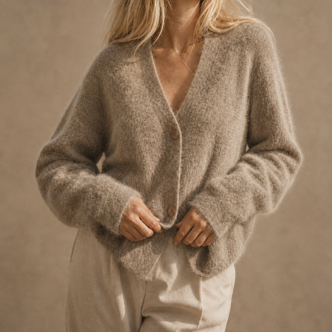 Cardigan Donna Oversize Effetto Morbido Caldo e Accogliente