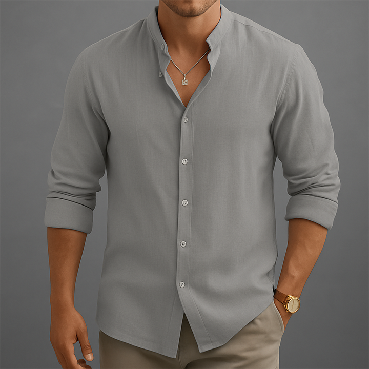 Classica Camicia Uomo Avani Lino Bottoni Estiva