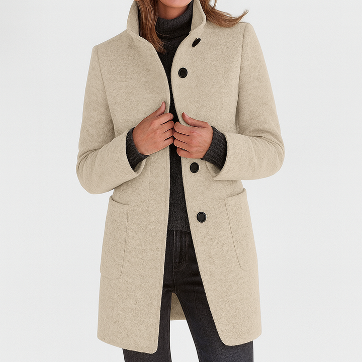 Amelia | Elegante e calda – cappotto da donna con collo alto
