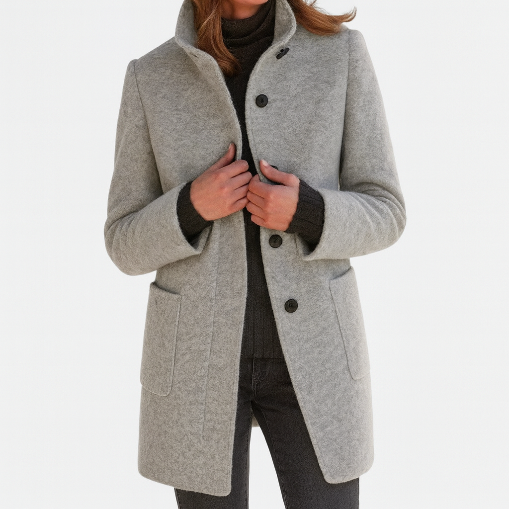 Amelia | Elegante e calda – cappotto da donna con collo alto