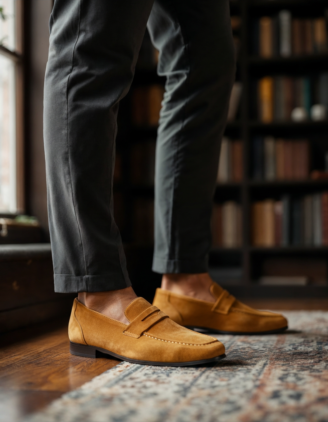 Mocassini Uomo Camoscio Eleganti