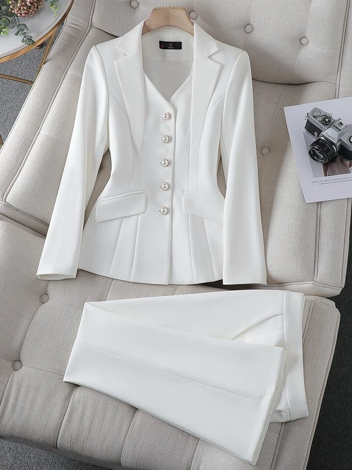 Tailleur Donna Suit con Blazer Foderato e Pantalone Regular Fit