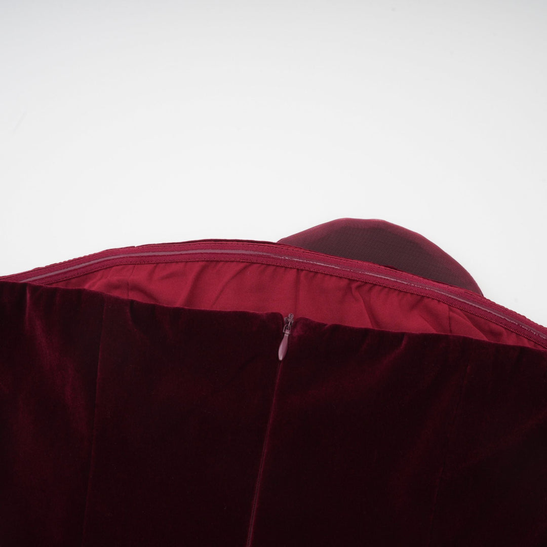 Abito cerimonia elegante floreale rosso