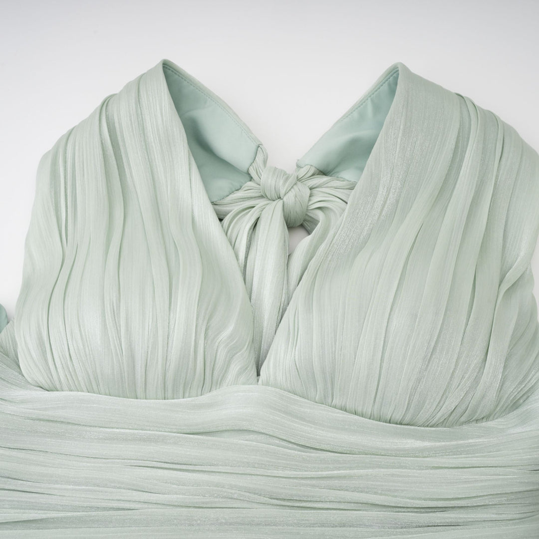 Abito cerimonia elegante verde maxi