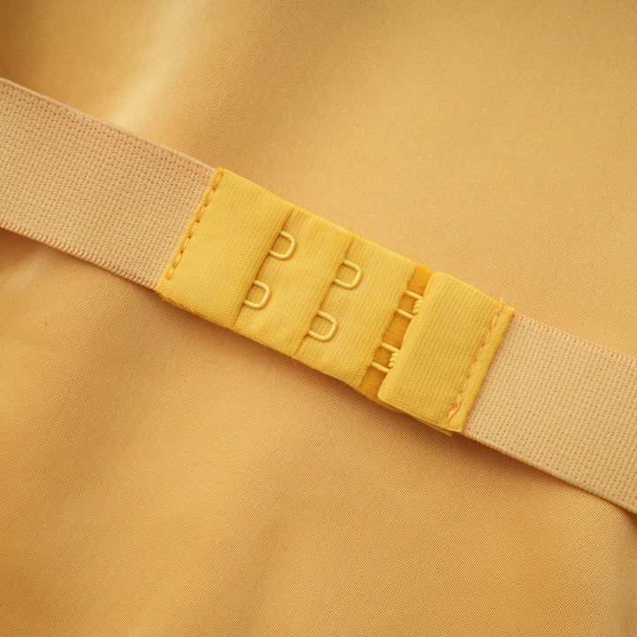 Abito cerimonia raffinato giallo frange