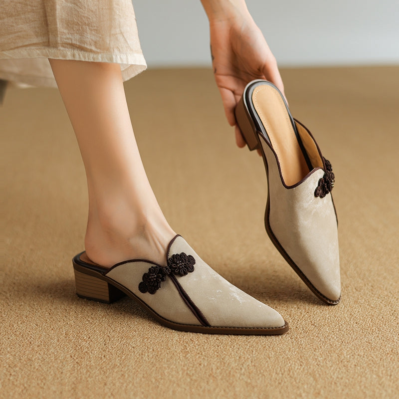 Mules donna suede eleganti