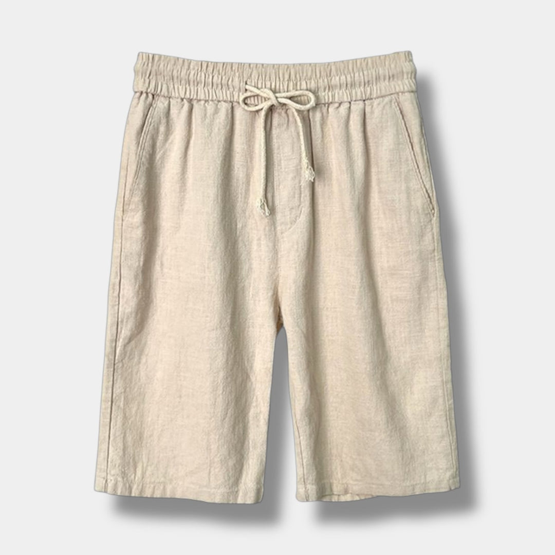 Elegante Pantaloncini Uomo Relaxed Fit Vita Media Tasche