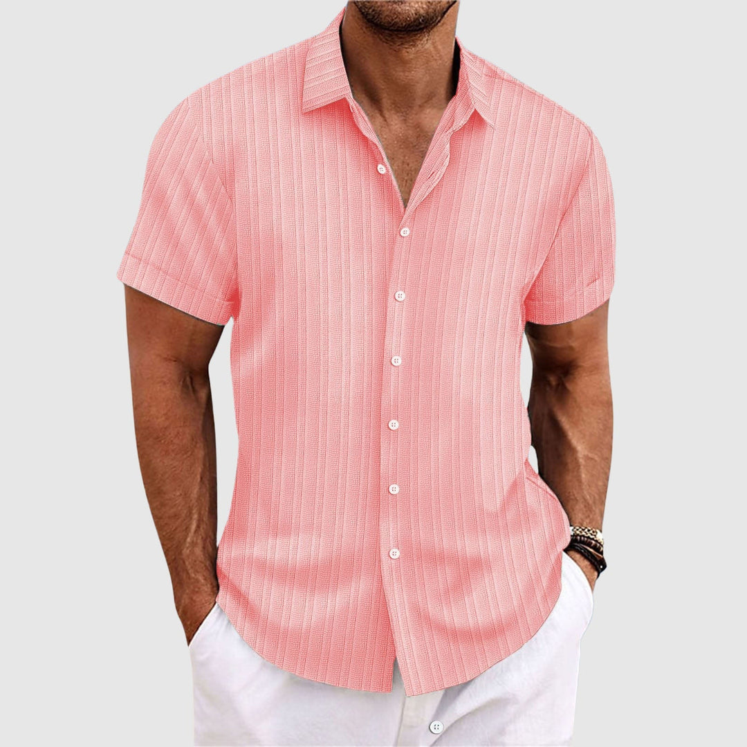 Nitido camicia uomo manica corta a righe colletto classico