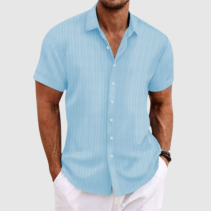 Nitido camicia uomo manica corta a righe colletto classico