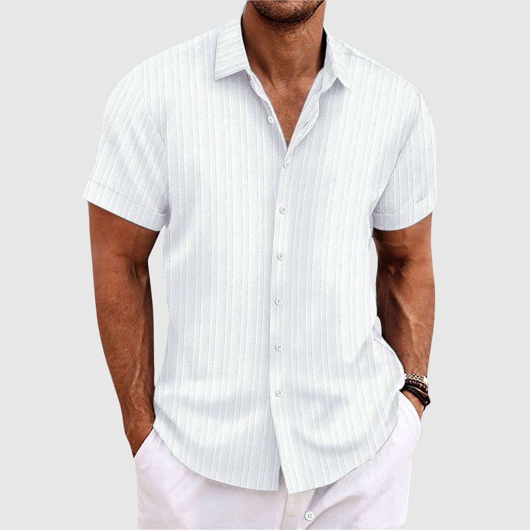 Nitido camicia uomo manica corta a righe colletto classico