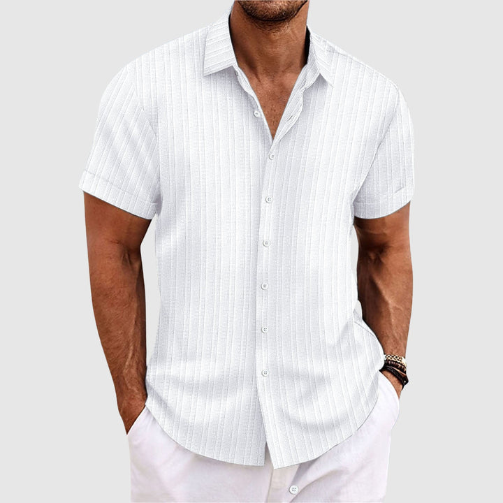 Nitido camicia uomo manica corta a righe colletto classico