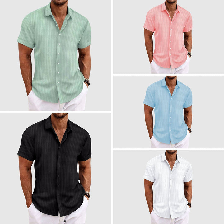 Nitido camicia uomo manica corta a righe colletto classico