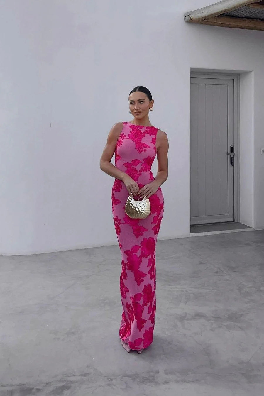 Alessia – Vestito a colonna abito lungo donna