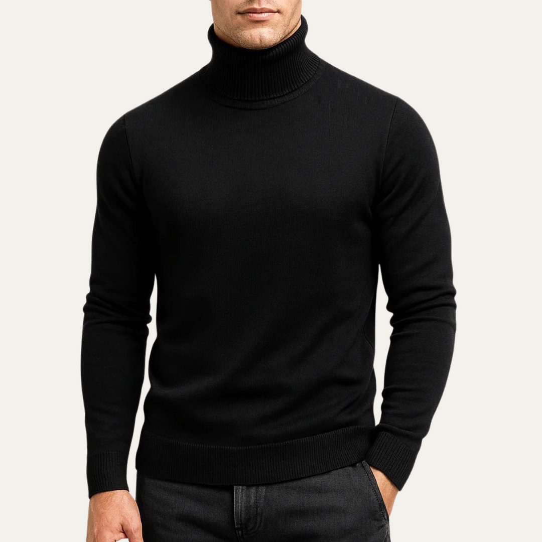 Maglione Dolcevita Uomo Slim Fit Girocollo Morbido