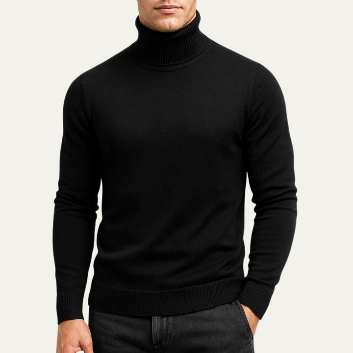 Maglione Dolcevita Uomo Slim Fit Girocollo Morbido