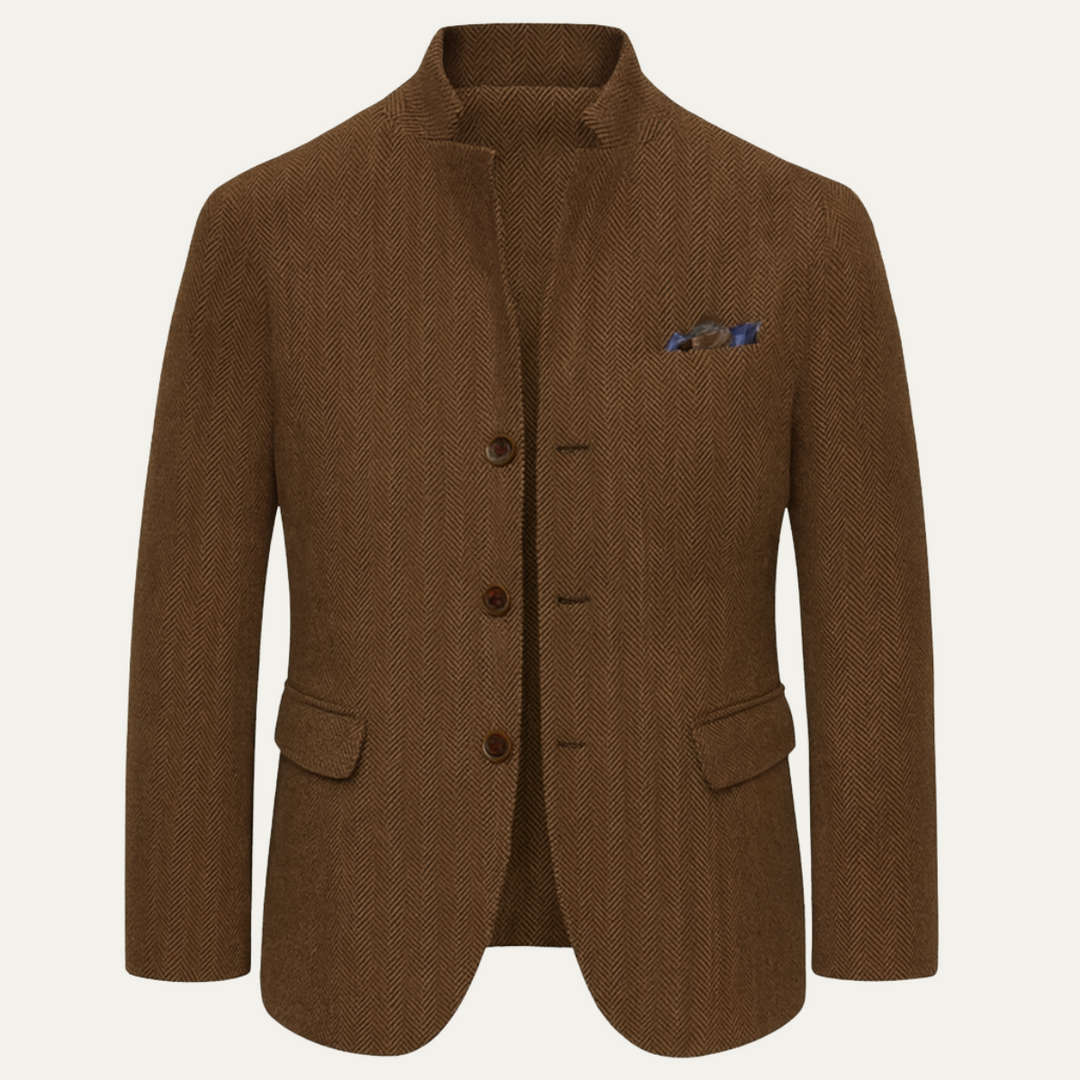 Blazer Uomo in Lana Tweed Slim Fit Monopetto