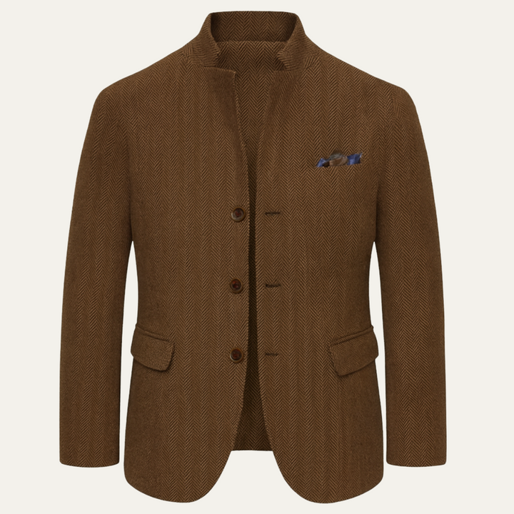 Blazer Uomo in Lana Tweed Slim Fit Monopetto