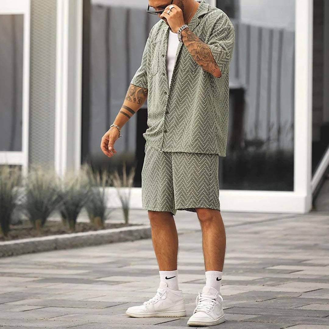 Classico Completo Estivo Uomo Verde Shorts
