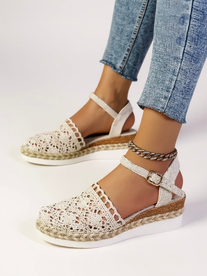 Darby Sandali Espadrillas Donna – Plateau in Crochet Artigianale