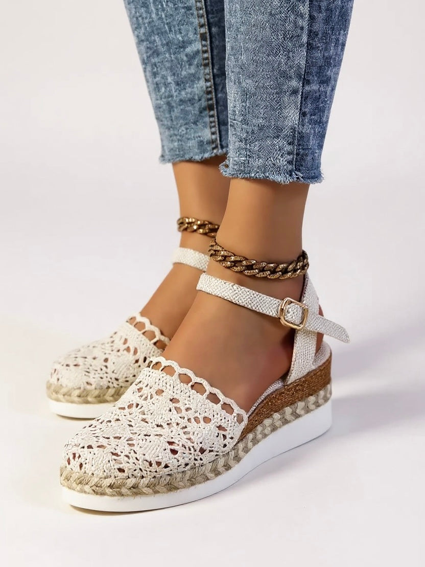 Darby Sandali Espadrillas Donna – Plateau in Crochet Artigianale