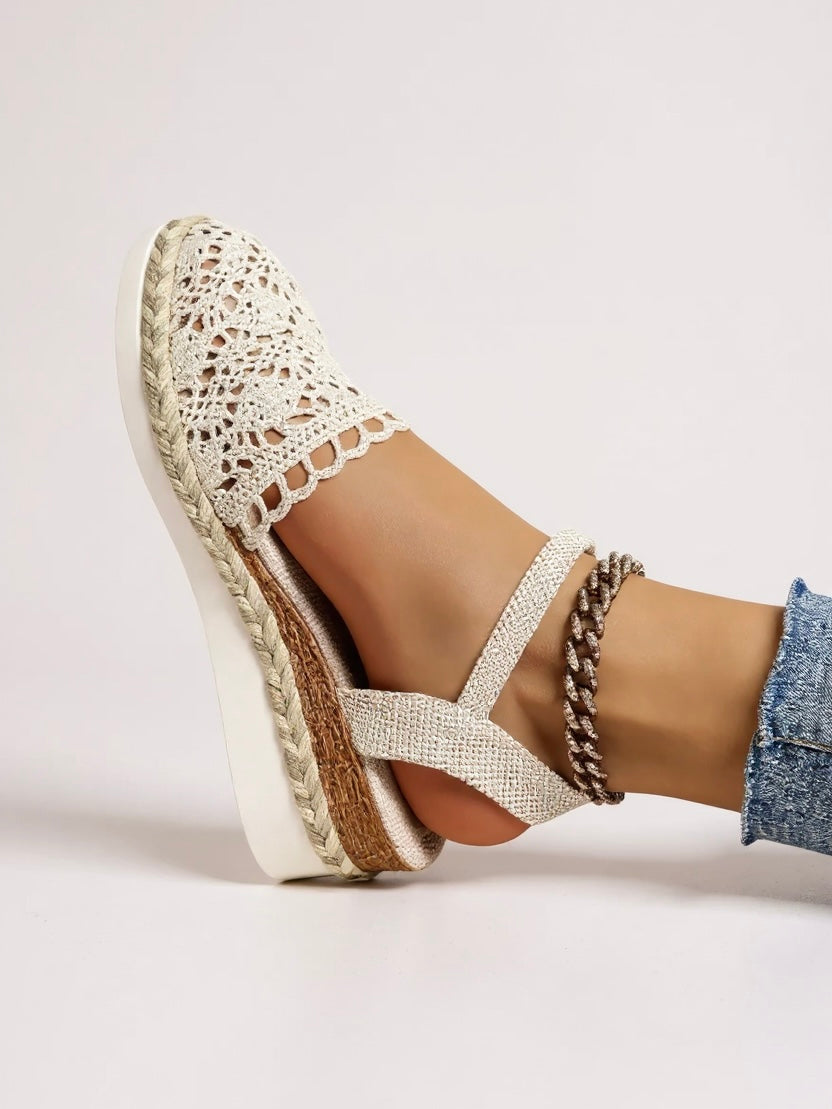 Darby Sandali Espadrillas Donna – Plateau in Crochet Artigianale
