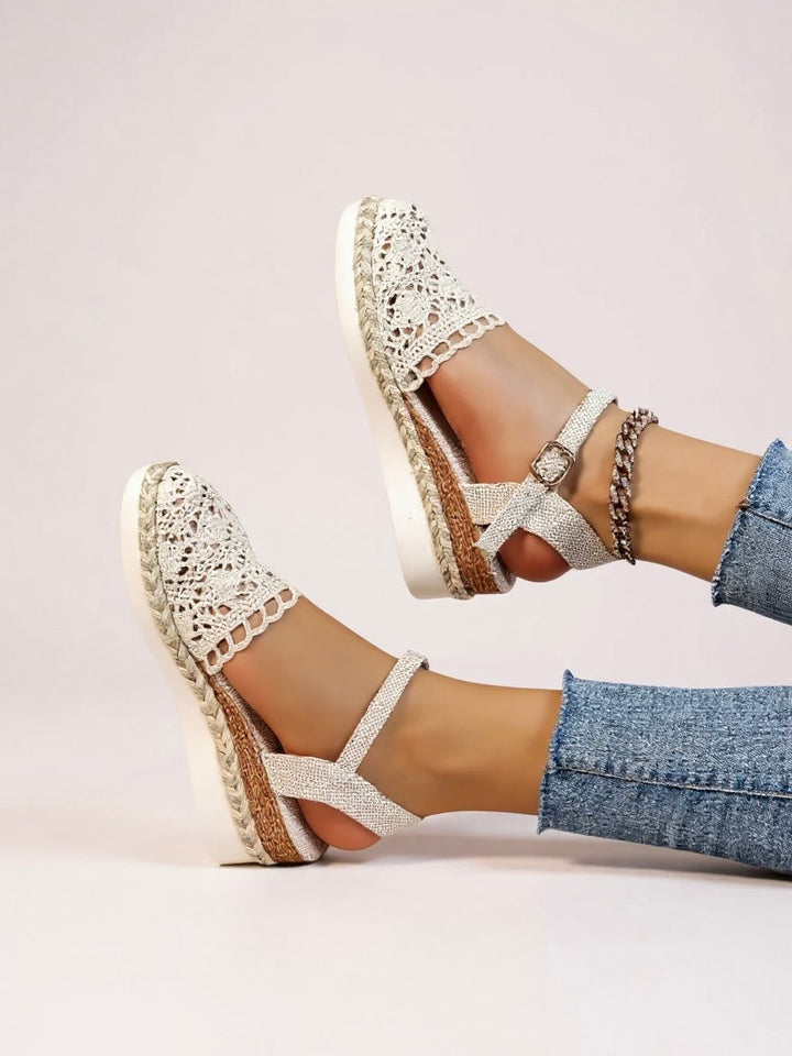 Darby Sandali Espadrillas Donna – Plateau in Crochet Artigianale