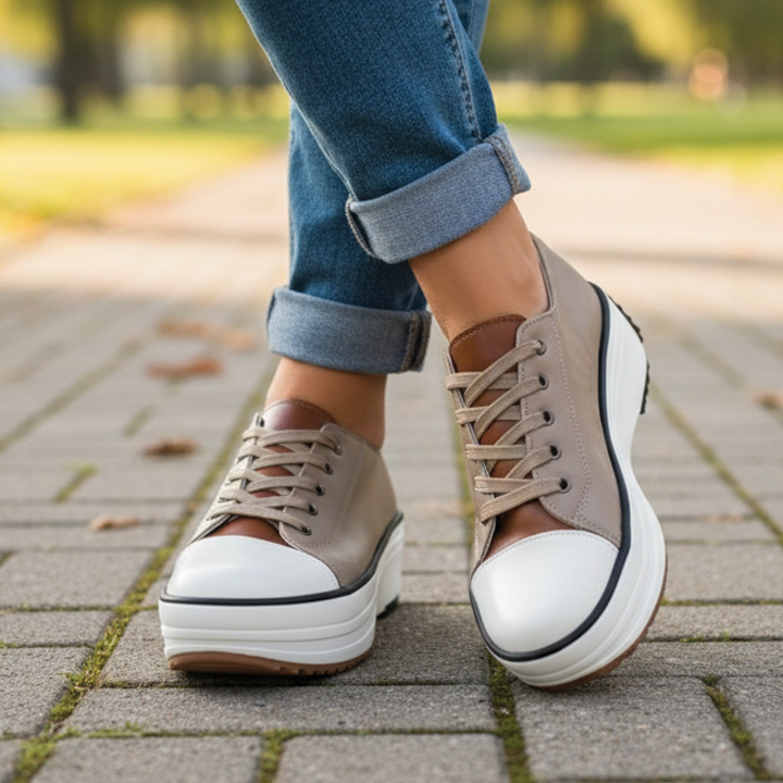 Sneakers Donna con Plateau in Tessuto Canvas