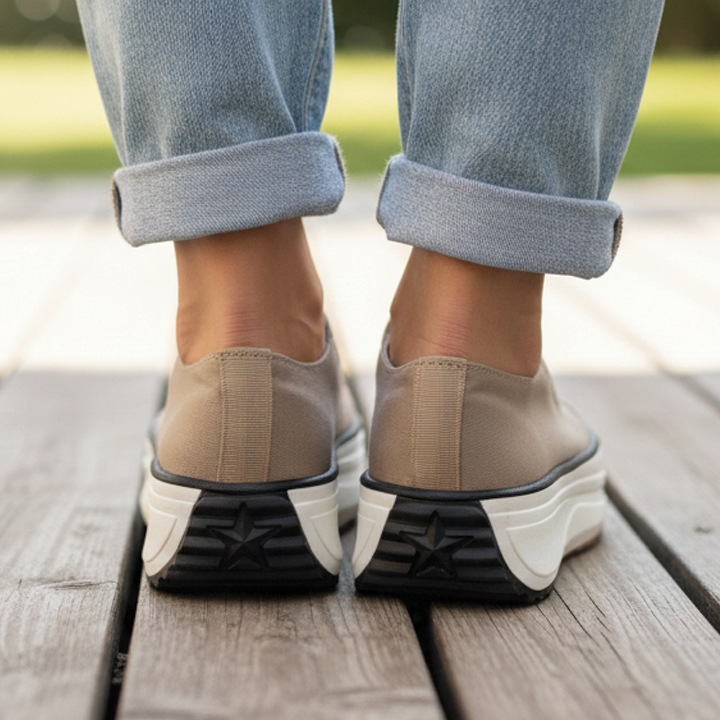Sneakers Donna con Plateau in Tessuto Canvas