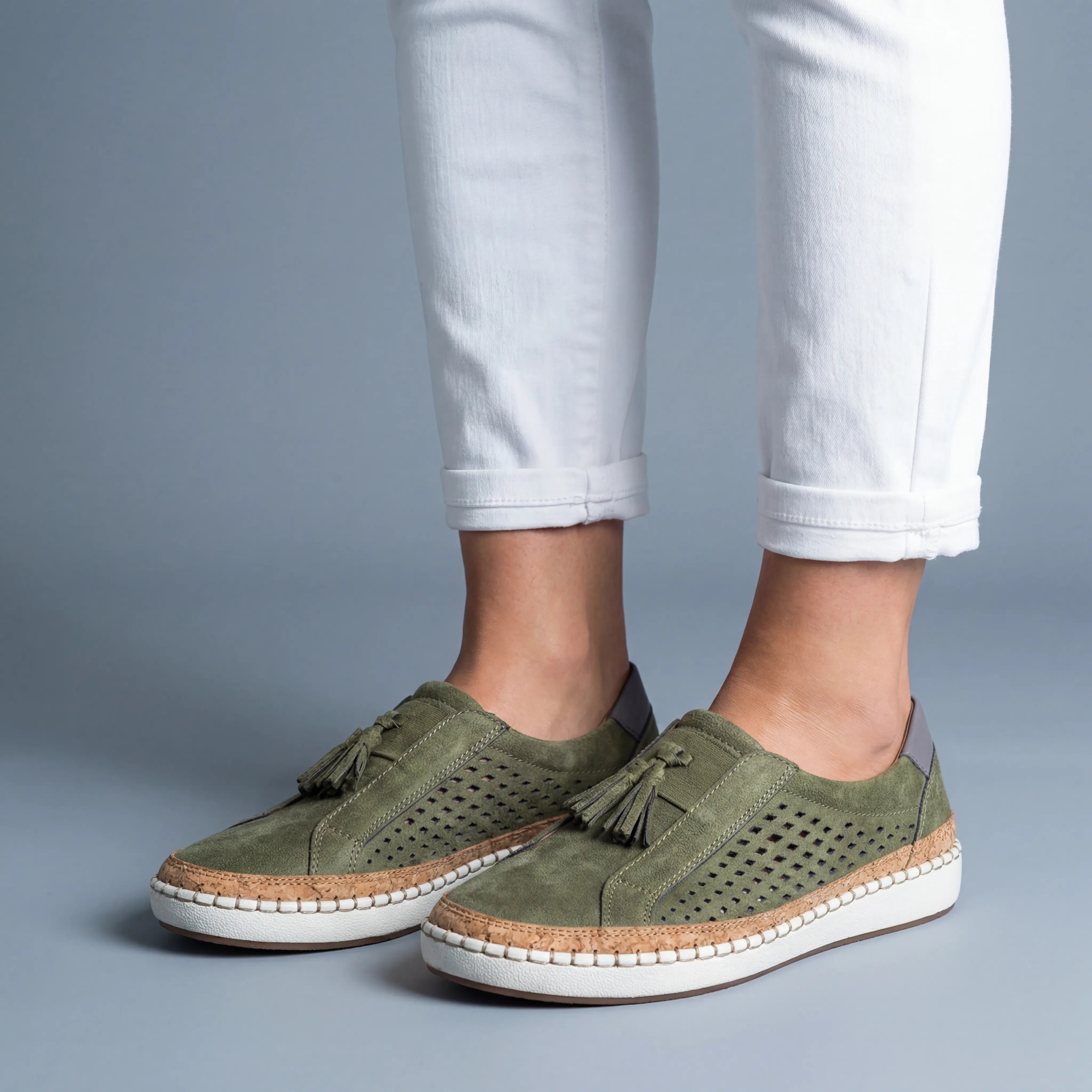 Sneakers Donna Slip-On Traforata con Nappine Scarpe Estive Comode