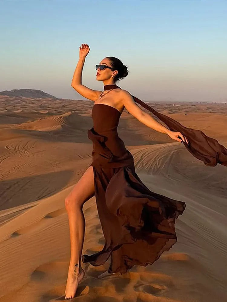 Elena – Abito lungo donna con spacco