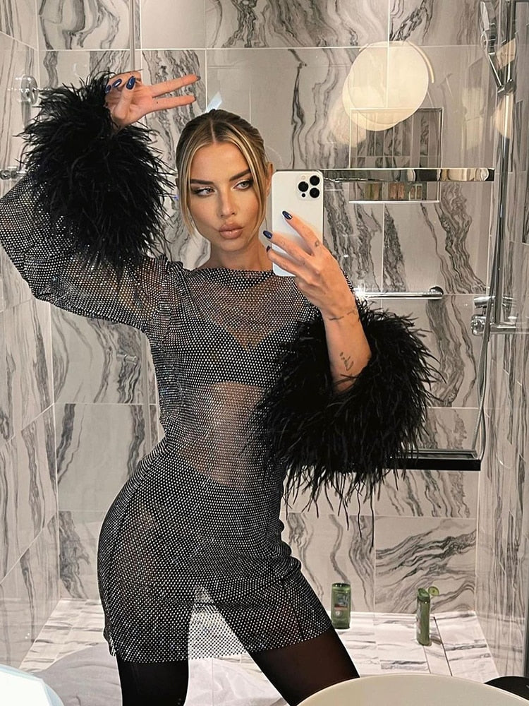 Federica – Mini abito brillante vestito da festa