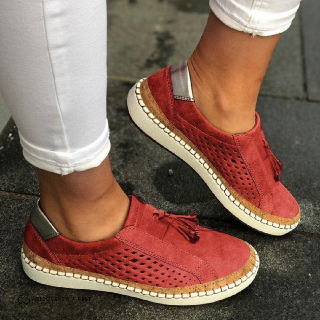 Sneakers Donna Slip-On Traforata con Nappine Scarpe Estive Comode