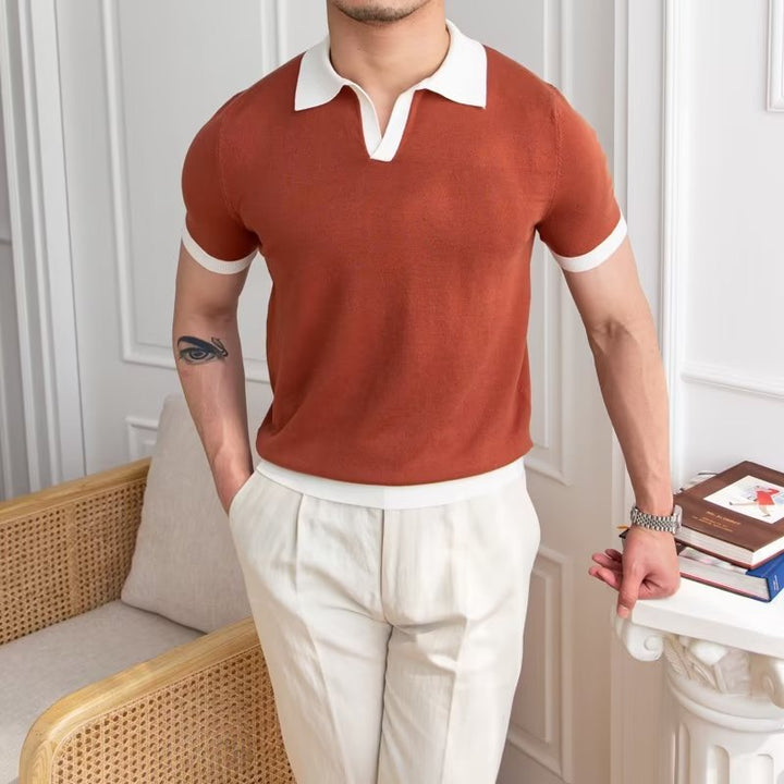 Polo da uomo a maniche corte in maglia