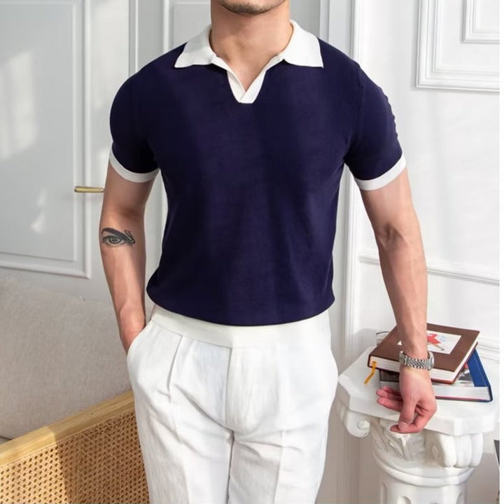 Polo da uomo a maniche corte in maglia